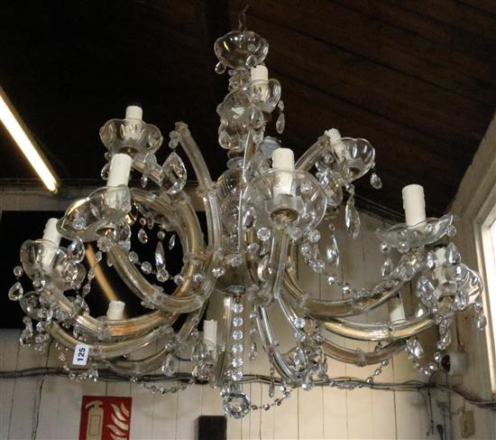 10 branch glass chandelier